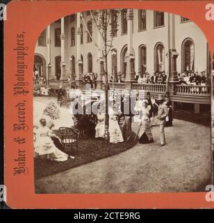 Piazza posteriore, da Lawn, U.S. Hotel, Saratoga., Baker & Record (ditta), New York (Stato), Saratoga Springs (N.Y Foto Stock