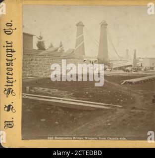 Suspension Bridge, Niagara, from Canada Side., U.S. Stereoscopic Co., New York (state), Niagara Falls (N.Y. e Ont.), Niagara Falls Foto Stock