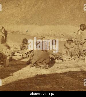 Shoshone Indians, Ten Mile Cañon., Watkins, Carleton E. (1829-1916), Central Pacific Railroad Company Foto Stock