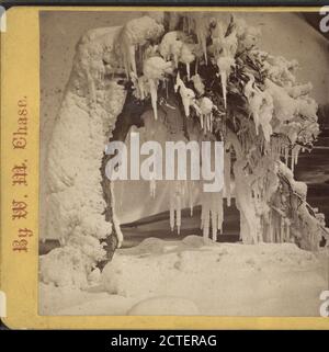 Scenario invernale, lato canadese, nubi tempeste e fogliame di ghiaccio., Chase, W. M. (William M.) (circa 1818-1901), New York (state), Niagara Falls (N.Y. e ONT Foto Stock