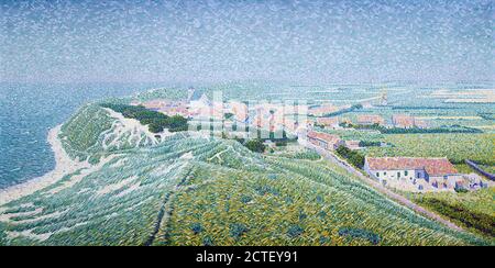 HART Nibrag Ferdinand - gezicht Op Het Dorp Zoutelande Op Walcheren - Scuola Olandese - XIX secolo Foto Stock