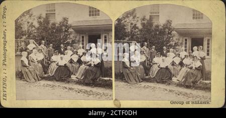 Group of Shakers., Irving, James E. (1818-1901), Shakers, New York (state Foto Stock