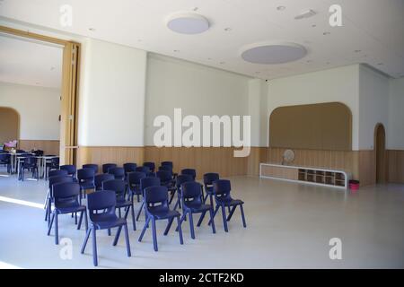 La vista interna del nuovo campus di Harrow International School, una filiale di Harrow, una catena di rinomate scuole internazionali Foto Stock