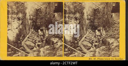 Flume sotto il Boulder., Kilburn Brothers, Canyons, New Hampshire Foto Stock