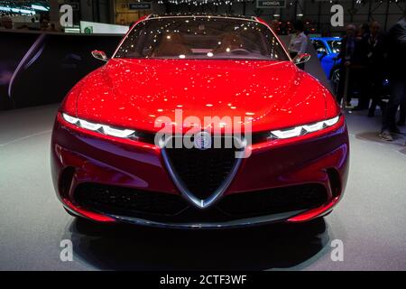 Alfa Romeo Tonale SUV ha presentato l'auto all'89° Salone Internazionale dell'Auto di Ginevra. GINEVRA, SVIZZERA - 5 MARZO 2019. Foto Stock