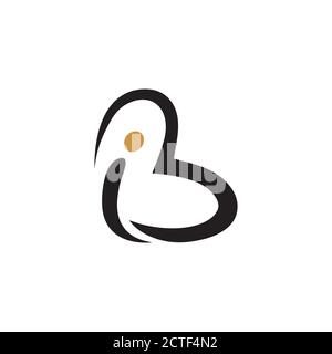 Lettera iniziale logo ib o modello di disegno vettoriale bi logo Illustrazione Vettoriale