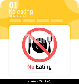 Nessun segno di mangiare icona premium con più stile isolato su sfondo bianco. Modello di progettazione del concetto di simbolo vettoriale per il Web design e l'app mobile Illustrazione Vettoriale