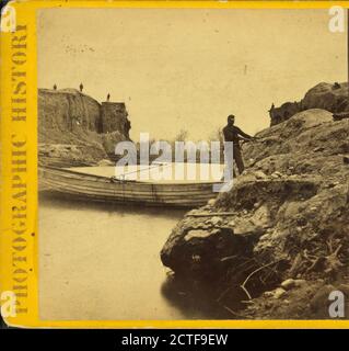 Canale olandese Gap. Preso dopo che la banca è stata fatta saltare fuori. James River, Virginia, E. & H.T. Anthony (azienda), 1861, Stati Uniti Foto Stock