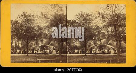 Park Fountain., still image, Stereographs, 1850 - 1930, Wilson, J. N. (Jerome Nelson) (1827-1897 Foto Stock