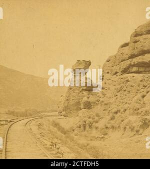 Pulpit Rock, Echo Canyon., Jackson, William Henry (1843-1942), Union Pacific Railroad Company, Utah Foto Stock