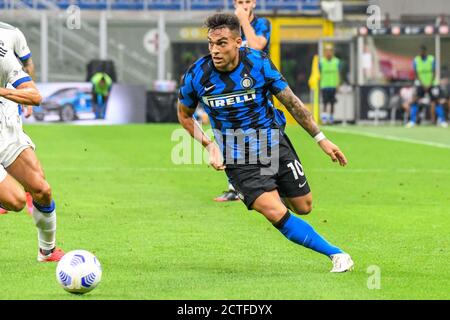 Lautaro Martinez (Inter) durante FC Internazionale vs Pisa, Calcio Test Match, Milano, Italia, 19 Set 2020 Foto Stock