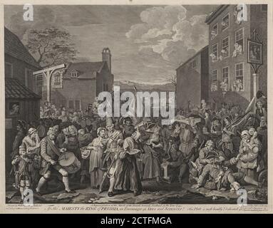 La marcia a Finchley, immagine fissa, stampe, 1750, Hogarth, William, 1697-1764 Foto Stock