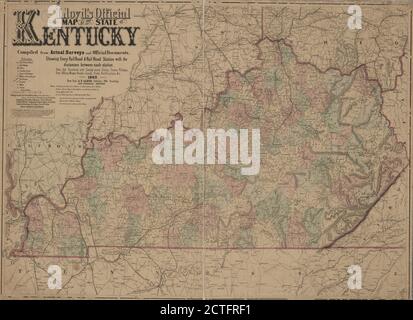 Lloyd's mappa ufficiale dello Stato del Kentucky , cartografia, Mappe, 1862 Foto Stock