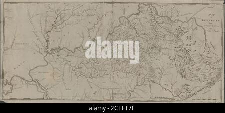 Una mappa del Kentucky da indagine reale , cartografica, Mappe, 1793, Barker, Elihu Foto Stock