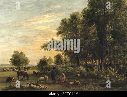Ravenswaay Jan Van - sul bordo di una foresta - Scuola Olandese - XIX secolo Foto Stock