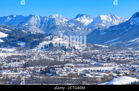 Panorama enottistico in alto allgäu vicino a Sonthofen Foto Stock