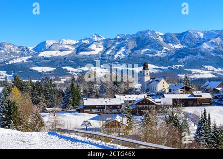 Panorama enottistico in alto allgäu vicino a Sonthofen Foto Stock