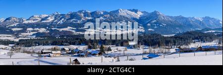 Panorama enottistico in alto allgäu vicino a Sonthofen Foto Stock