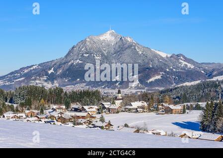 Panorama enottistico in alto allgäu vicino a Sonthofen Foto Stock