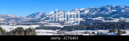 Panorama enottistico in alto allgäu vicino a Sonthofen Foto Stock