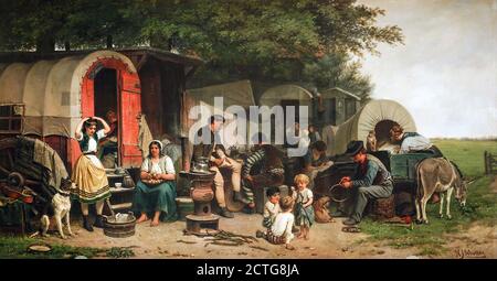 Scholten Hendrik Jacobus - Kermissgasten - Scuola Olandese - 19 Secolo Foto Stock