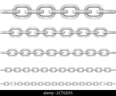 illustrazione vettoriale delle catene metalliche isolata su sfondo bianco Foto Stock