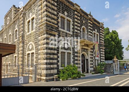 Monastero francescano di Cafarnao, sulla costa del mare di Galilea, Israele Foto Stock