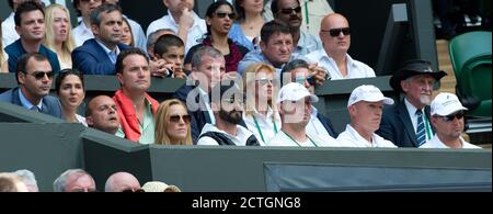 LA SCATOLA NOVAK DJOKOVIC. NOVAK DJOKOVIC V DEL POTRO MENS SEMIFINALE. WIMBLEDON CHAMPIONSHIPS 2013 PICTURE CREDIT : © MARK PAIN / ALAMY Foto Stock