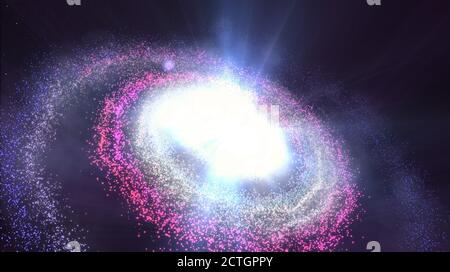 Rendering 3D e illustrazione 3d della nostra galassia che è Giustamente chiamato la Via Lattea Foto Stock