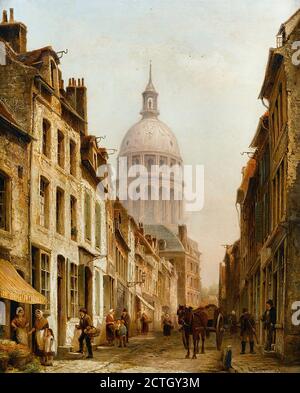 Dommersen Cornelis Christiaan - Rue de la Plage - Scuola olandese - 19 ° secolo Foto Stock