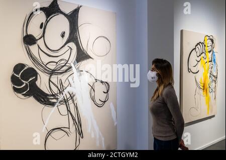 Londra, Regno Unito. 23 Settembre 2020. Moonlighting Painter, 2020 - Opera Gallery presenta una mostra di nuove opere dell'artista britannico George Morton-Clark. Parte dei proventi delle vendite sarà a sostegno della comunità di Beirut a seguito del recente scoppio con donazioni alla Pediatric Intensive Care Unit presso il St. Georges Hospital di Beirut. La Galleria dell'Opera di Londra lavorerà a stretto contatto con la Galleria di Beirut, che si trova a poche centinaia di metri dall'esplosione ed è stata distrutta. Credit: Guy Bell/Alamy Live News Foto Stock
