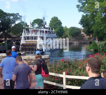 Il battello fluviale Liberty Square o la Liberty Belle, il battello fluviale a pale a vapore, Walt Disney World, Magic Kingdom, Orlando, Florida, USA Foto Stock