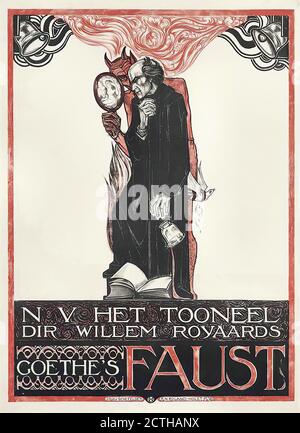 Roland Holst Richard - Annuncio pubblicitario di Johann Wolfgang von Goethe Play Faust - Scuola Olandese - XIX secolo Foto Stock