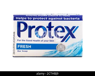 BUCAREST, ROMANIA - 20 MAGGIO 2016. Protex saponetta fresca, antibatterica, prodotta da Colgate-Palmolive. Il sapone PROTEX elimina il 99% dei batteri Foto Stock
