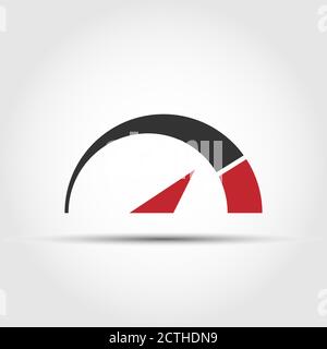 logo del tachimetro. Semplice illustrazione vettoriale di un'icona, di un logo o di un logo. Stile piatto isolato su sfondo bianco Illustrazione Vettoriale