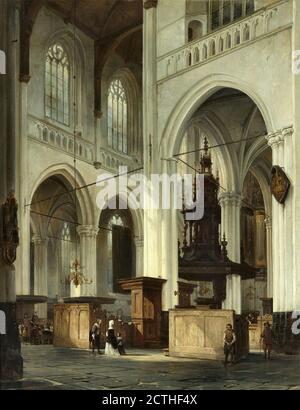 Springer Cornelis - interno del Nieuwe Kerk di Amsterdam - Scuola Olandese - XIX secolo Foto Stock