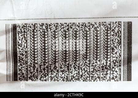 primo piano del codice a barre del codice a barre Foto Stock