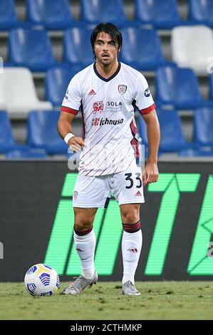 Reggio Emilia, Italia. 20 Settembre 2020. Riccardo Sottil di Cagliari Calcio durante la Serie UNA partita tra Sassuolo e Cagliari allo stadio Mapei di Reggio Emilia il 20 settembre 2020. Foto di Giuseppe Maffia. Credit: UK Sports Pics Ltd/Alamy Live News Foto Stock