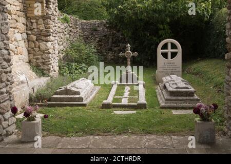 Tombe della famiglia Montagu in Abbazia privata a beaulieu nell'hampshire Foto Stock