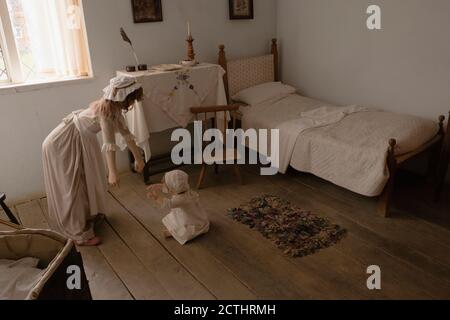 All'interno di Shipwright's Cottage a Buckler's Hard Beaulieu in hampshire Foto Stock