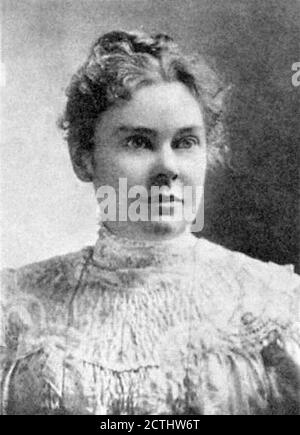 Lizzie Borden. Ritratto di Lizzie Andrew Borden (1860-1927) nel 1889. Borden fu accusato e assolto dell'omicidio di sua madre e padre. Foto Stock