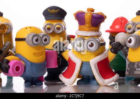 LA, CA, USA 1 settembre 2020: Gruppo di minioni giocattolo, personaggi di Despicable Me Foto Stock