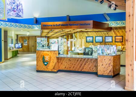 Centro visitatori presso la zona di Davis Bayou del Gulf Islands National Seashore a Ocean Springs, Mississippi Foto Stock