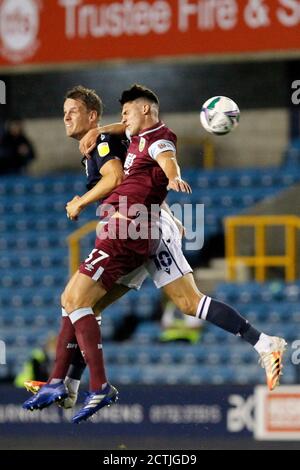 Londra, Regno Unito. 23 settembre 2020. Durante la Carabao Cup, il 23 settembre 2020, la terza partita tra Millwall e Burnley ha giocato a porte chiuse al Den, Londra, Inghilterra. Foto di Carlton Myrie/prime Media Images. Credit: Prime Media Images/Alamy Live News Foto Stock
