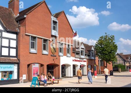 Il centro di Shakespeare, Henley Street, Stratford-upon-Avon, Warwickshire, Inghilterra, Regno Unito Foto Stock