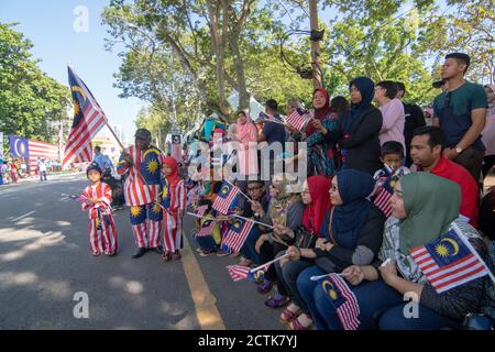 George Town, Penang/Malesia - 31 2017 agosto: Malese partecipare alla celebrazione del giorno nazionale. Foto Stock