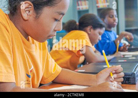Miami Florida,Coconut Grove Shake A leg Summer Day Camp Activities,Student students art class project classic girl female,Black African Foto Stock