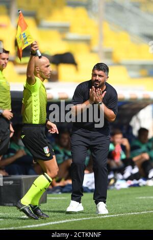 Ivan Gennaro Gattuso Coach (Napoli) durante la partita italiana " Serie A' tra Parma 0-2 Napoli allo stadio Ennio Tardini il 20 settembre 2020 a Parma. Foto di Maurizio Borsari/AFLO Foto Stock