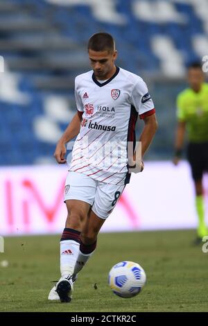 Razvan Gabriel Marin (Cagliari) durante la partita italiana " Serie A' tra Sassuolo 1-1 Cagliari allo stadio Mapei il 20 settembre 2020 a Reggio Emilia. Foto di Maurizio Borsari/AFLO Foto Stock