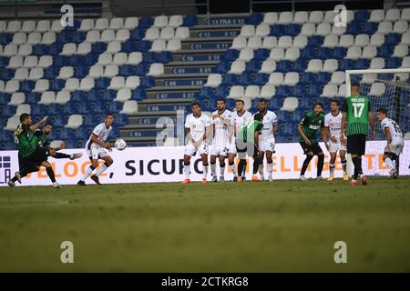 ; 20 settembre 2020 - Calcio : Campionato Italiano 2020 2021 ; 1°giorno ; incontro tra Sassuolo 1-1 Cagliari allo stadio Mapei ; Reggio Emilia; ;( foto di aicfoto)(ITALIA) [0855] Foto Stock